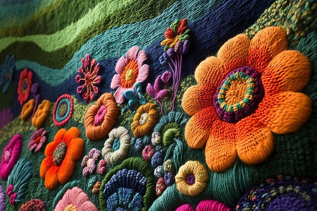 Близкий план вышивки